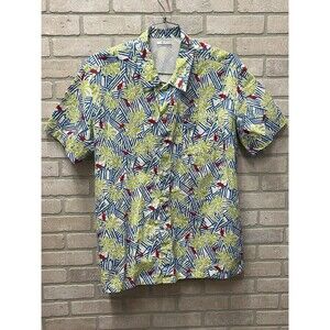 Columbia Men Shirt XL Green PFG Short Sleeve Vent Fishing Outdoor  Casual Shark